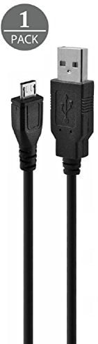 USB 2.0 A-Male to Micro B Cable - Sync & Charge - For Mobile, Portable Hard Drive, Speaker, Console Controller, Webcam, Digital Camera, Tablet, MP3 Player, Sat Nav, Ebook reader and more - Black