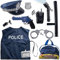 Born Toys 12 Pezzi Costume Polizia per Bambini con Kit di Giochi di Ruolo Giocattolo con Badge Polizia , Manette , Torcia per Bambini per Costume da Poliziotto