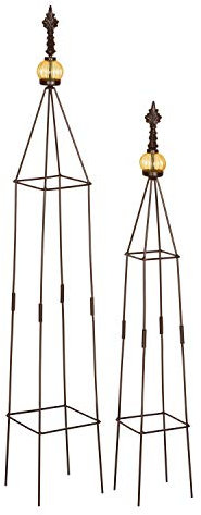 VERDOBA Obelisk Rankhilfe Metall - 2er-Set Rankenhilfe für Pflanzen (Braun, Lambert)