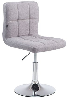 CLP Lounger Palma V2 Stoff I Höhenverstellbarer Polsterstuhl Mit Metallgestell In Chrom-Optik I Drehstuhl Mit Metallgestell, Farbe:grau