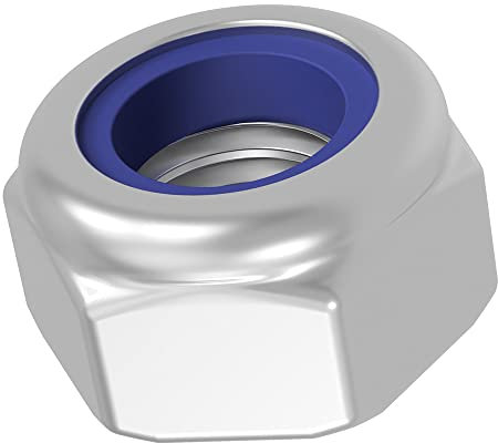 SECCARO Sicherungsmutter M18, Edelstahl V2A VA A2, DIN 985 / ISO 10511, Sechskant, 20 Stück