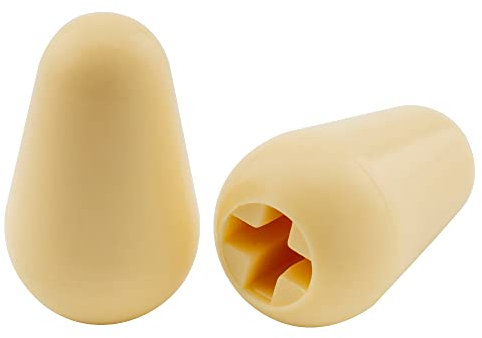 Musiclily USA Gewinde Gitarre 5 Weg Schalter Kopf Schalter Kappe Strat Switch Knobs Caps Tips für Fender Strat Tele Style E-Gitarre,Creme(2 Stück)