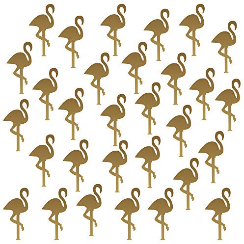 Oblique Unique® 30x Flamingo Wand Sticker Wandaufkleber Wandtattoo Wanddeko für Kinderzimmer Schlafzimmer Sommer Tropical - Farbe wählbar (Gold)