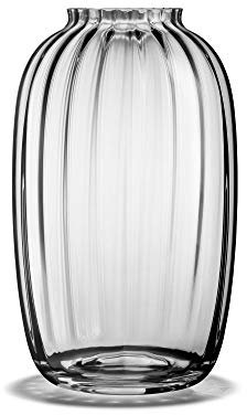 Holmegaard Vase H25.5 cm Primula Motif Optique en Verre soufflé, Transparent