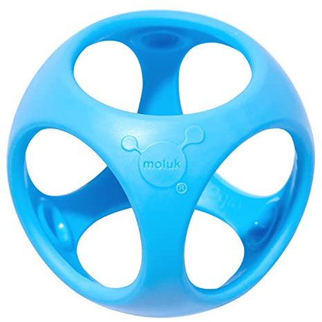Moluk 2843422 Oibo, Greif-und Beißspielzeug, Spielball, Stapelspiel, Babyspielzeug ab 0+ Monaten, blau