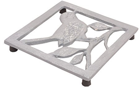 Grey Cast Iron Trivet Bird Kitchen Pot Pan Rest Stand Wedding Anniversary Autumn Baking Gift
