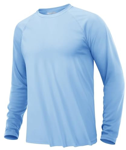 KEFITEVD Men's Quick Dry Long Sleeve T Shirts Summer Lightweight Swimwear Tops for Sports Blue, M