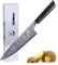 zayiko Black Edition Damastmesser Gyuto I 20 cm Klinge aus 67 Lagen VG10 Damaststahl I Ergonomischer Pakkaholzgriff I Profi Küchenmesser für Fleisch, Fisch & Gemüse I In edler Geschenkbox