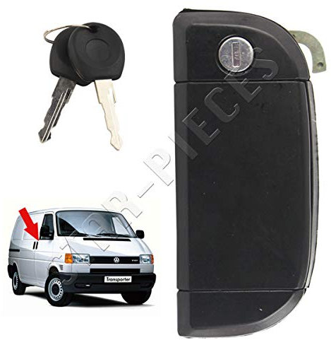 Maneta de puerta compatible para Volkswagen Transporter T4 (1990-2003) manilla exterior | delantera derecha (lado pasajero). Se vende con cerradura + 2 llaves | 701837206 | 701837206A