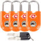 OW-Travel Cadenas clé TSA pour Valise. Cadenas Clef Antivol pour Bagages Casier Rangement Tente Camping. Bagages Cadenas USA. Accessoires de Voyage Avion. Verrou a Cle Valise 4 Orange