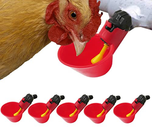 Bogoro 6 PCS Hühnertränke, Automatische Geflügeltränke, Geflügeltränke für Hühner, Hühnerwasserspender Set, Automatisches Geflügeltränke, DIY Hühnerwasserbecher, für Vogel Wachtel Taube Huhn Henne
