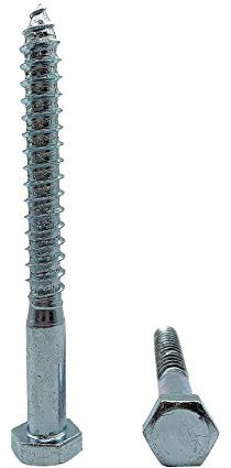 Lot de 20 vis à bois hexagonales DIN 571 en acier zingué M12 x 120 mm, vis à tête hexagonale, tire-fond, vis à tête hexagonale (20, M12 x 120 mm)