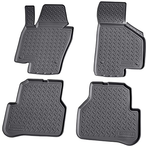 Recambo 3D Gummi Fußmatten kompatibel für VW Passat 3C B6 | BJ 2005-2010 | Auto Gummimatten | Passgenau | mit Rand | schwarz