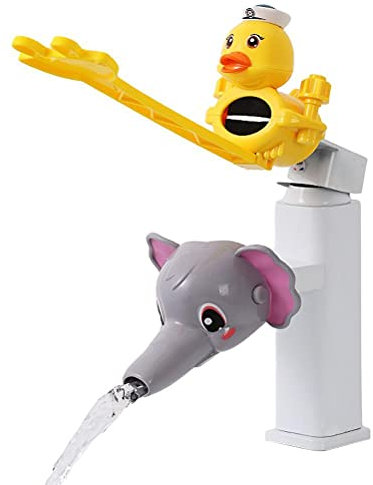 Wasserhahn Griff und Düse Extender Kinder, spritzfeste Verlängerung Wasserhahn, Cartoon Formen Silikon Griff Extender Waschbecken Griff