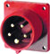 as - Schwabe CEE-Anbaustecker - CEE Stecker - 400V/16A/5-polig/6h - Flanschmaß 75 x 75 mm - Lochmaß 60 x 60 mm - Stromstecker Schlagfest - Spritzwassergeschützt IP44, 60443