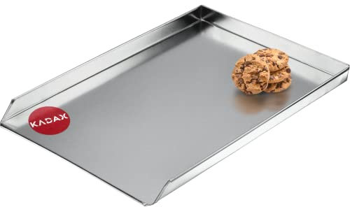 KADAX Bandeja para tartas de chapa de zinc, bandeja para hornear en dos tamaños, bandeja rectangular para pizza para horno, bandeja para horno,