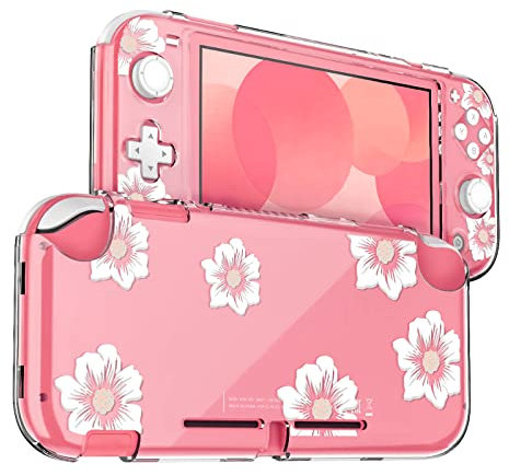 DLseego Schutzhülle Kompatibel mit Switch Lite, Hart PC Slim Durchsichtige Hülle Cover, Stoßfest rutschfest Zubehör für Switch Lite,Blumen