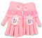 FEIFEI'S BOW Elsa Vollfinger-Handschuhe für den Winter, gestrickt, warm, weich gefüttert, Fleece, Thermo-Handschuhe für Kinder, Jungen, Mädchen, Rosa Elsa