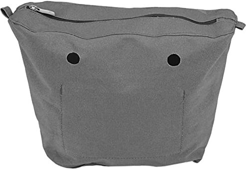 Wasserdichte feste Leinwand Einsatz Innenfutter Einsatz Reißverschluss Tasche für Obag O Bag Bag Schwarz Mini, dunkelgrau, 33*8*28cm