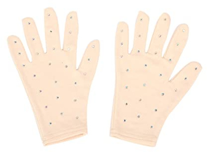 lmoikesz Eiskunstlauf Handgelenk Handschuhe Anti Rutsch Fäustlinge Kristall Handschuhe schnell trocknend, Hautfarbe, M