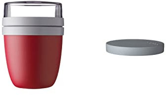 Mepal - Lunchpot Switch Ellipse - mach aus deinem Lunchpot einen Snackpot - Praktischer Müslibecher - Geeignet für Tiefkühler, Mikrowelle & Spülmachine - Nordic Red
