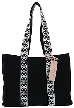 Coccinelle Schultertasche Never Without Bag Ribbon Handbag Canvas Fabric Noir schwarz