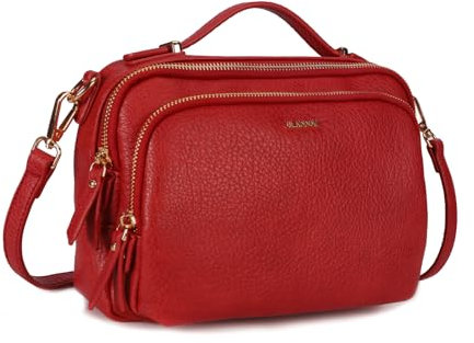 Gladdon Umhängetasche damen,Schultertasche mit Reißverschluss, Crossbody Tasche, Leder Handtasche Klein, Womenswear…