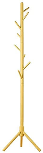 Porte-manteaux crochets en bois massif pour chambre à coucher, simple pôle simple simple pour la maison (couleur : jaune) (couleur : jaune) (couleur : jaune)