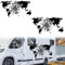 Aufkleber Weltkarte Kompass Deko – Set Aufkleber Van Life Camping – Aufkleber Auto Motorrad Camping – Aufkleber Kompass Camping Auto – 2 Stück (160 x 84 cm, schwarz)