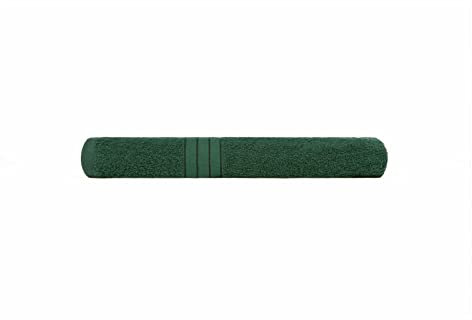 Brentfords Luxury 100% Cotton Bath Towel Quick Dry Bathroom Absorbent Bordered, 70 x 115cm - Forest Green