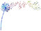 SUPERDANT Wandtattoo Mit Bunten Musiknoten Löwenzahn Blumen Wandsticker Aquarell Blumen Wandaufkleber Vinyl Wandaufkleber Musik Musiknoten Inneneinrichtung Kunst Wandaufkleber Schlafzimmer Dekor