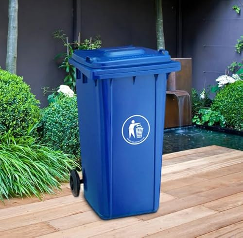 Panana Blue Wheelie Bin,240L Large Outdoor Bin Waste Disposal Dustins | with Rubber Wheels for Household, Commercial, Flats, Garage, Warehouse, Industrial