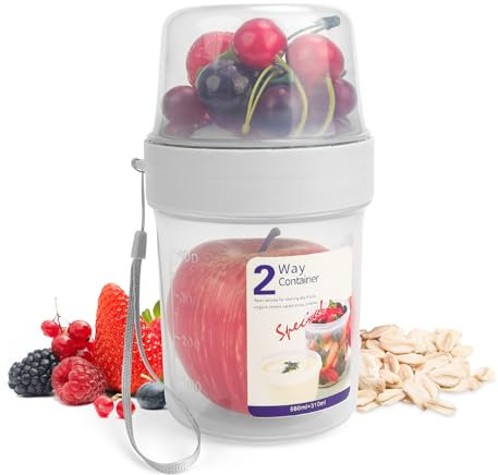 LNSYSNS Vasetti per Yogurt, Contenitore Cereali, Overnight Oats Jars, Riutilizzabili Tazza di Muesli