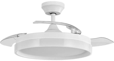 Ventilador Dc Zenit Blanco 72w 3aspas desplegables 107d 7200lm 6vel 3000k,4500k,6000k Remoto+temporizador+memoria