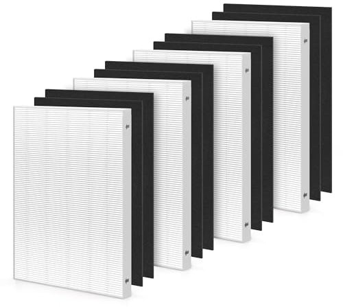 Zouhwaso Aera Max 200 HEPA Filter Replacement Compatible with Fellowes AeraMax Air Pur-ifiers Model 190 200 DX55 True HEPA Air Filter Part# 9287101 9324101, 4x H13 True HEPA and 8x Carbon Pre-Filter