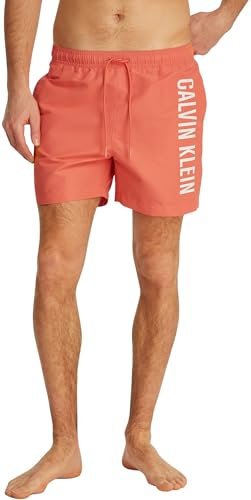 Calvin Klein Uomo Pantaloncino da Bagno Medium Drawstring con Coulisse, Arancione (Dazzling Coral), M