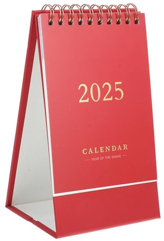 NUOBESTY Akademischer Tischkalender Minimalistisches Design Stehender Schreibtischkalender Für Notizen Und Organisation Für Büro Und Zuhause Weinrot Klein