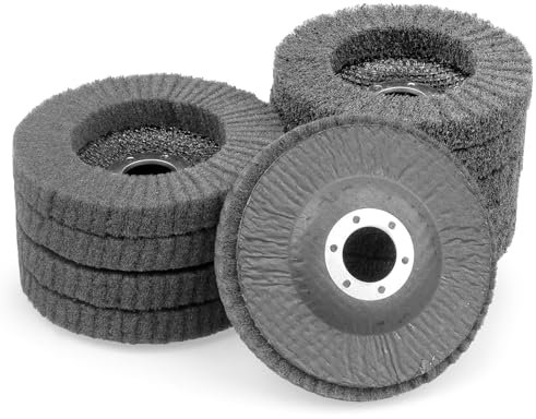 10Pcs 600 Grit Scour Flap Disc 4 1/2 Inch Angle Grinder Attachment Stainless Steel Aluminum Polishing Wheel Scouring Pad Wire Brush Sanding Disc