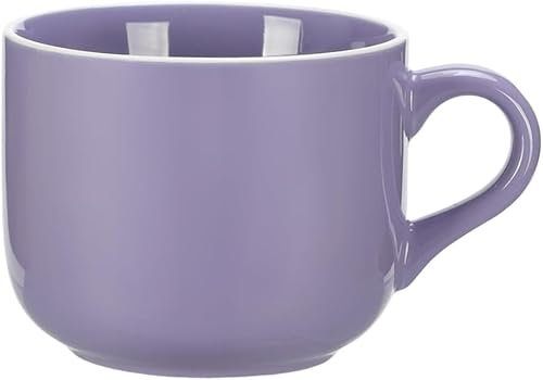 Taoyanmo 650ML/22OZ Large Soup Bowl,Ceramic Grain Soup Cup/Coffee Mug/Salad Bowl,Microwave Safe Cup,for Milk Salad Cappuccino Cereal (Purple)