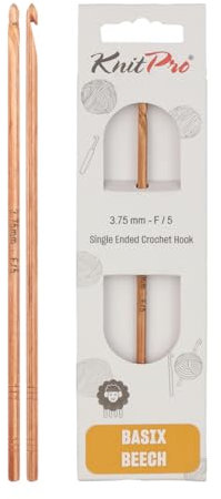 KnitPro Basix Beech Einfache Häkelnadel | 3.75mm