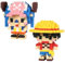 One Piiece Blocs de Construction, 2 Pièces One Piiece Brique de Construction Building Block Set Micro Briques 3D Dessin Animé Blocs Mini Block Models Brique Figure Cadeaux pour Enfants et Adultes