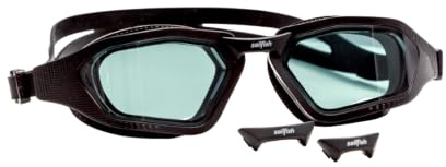 Sailfish® Goggle Streamer Schwimmbrille Open Water | Extra großes Sichtfeld & Silikonrahmen | Verstellbare Nasenstege | Komfortabel & sicher bei hoher Geschwindigkeit | Triathlon Schwimmbrille