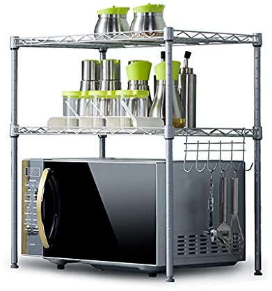 ZXLAGDBP Étagère Extensible à 3 Niveaux pour Four à Micro-Ondes, Grande capacité, avec Rangement pour comptoir de Cuisine, Support d'imprimante, étagères cubiques/blanc/54 x 34 x 58 cm