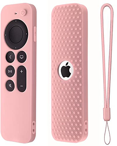 Silicone Remote Case for Apple TV Siri Remote 3rd Gen Protective Remote Cover Comaptable with Apple TV 4K 2nd Gen 2021 Remote Control Cover (Pink)