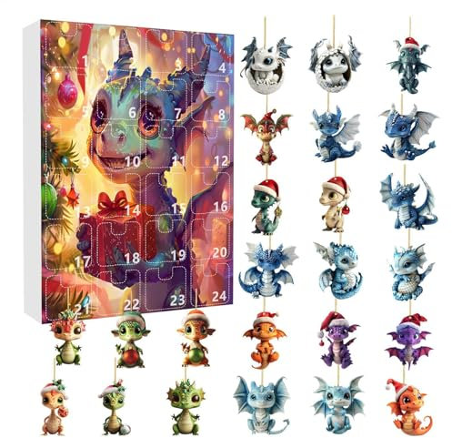 Advent Calendars 2024 Christmas Dragon, Dragon advent-calendar, Christmas Countdown Calendar With Dragon Toy, Acrylic Dinosaur Ornament, Christmas Advent Calendars For Teenagers