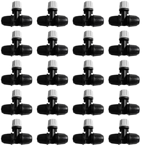 VooGenzek 20 Piezas Boquilla Atomizadora de Tres Vías para Tubo 4/7 mm, Boquillas de Niebla Ajustables, Boquilla de Atomización para Césped, para Césped, Jardín, Gris