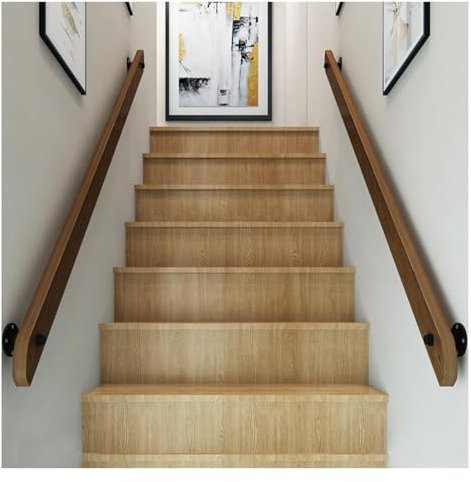 Handlauf Treppengeländer Geländer Treppenhandlauf, Komplettset Aus Natürlichem Holzhandlauf, Handläufe For Innentreppen, Rutschfeste Treppenhandläufe, Treppenhaltegriff For Ältere Menschen, An Der Wan