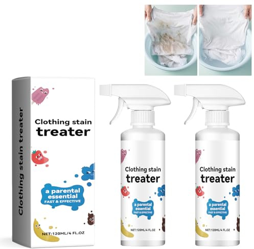 Clothing Stain Cleaner 2 Stk Fleckentferner-Spray zur Behandlung, Natürlicher Fleckentferner-Spray für Wäsche, Stoff-Fleckentferner für hartnäckige Flecken von Wein, Kaffee, Fett