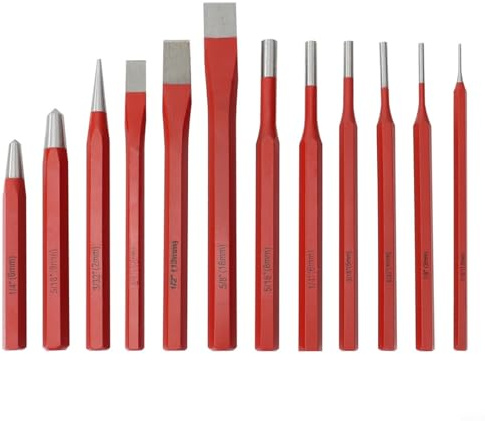 Sileduove 12 Pcs Punch And Chisel Set For Brick Stone And Metalwork With Strong Metal Design For Long Term Use
