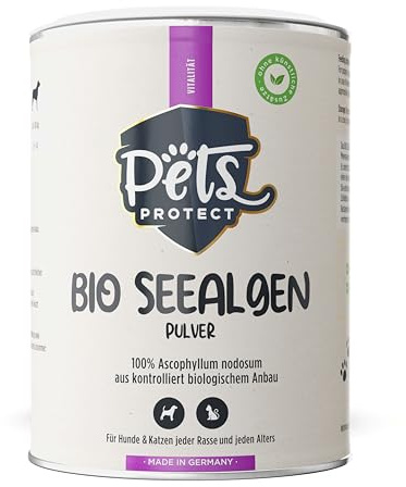 Pets Protect Bio Seealgenmehl Hunde und Katzen 150 g - Bio Superfood | Natürliches Barf Ergänzung natürliche Jodquelle - reines Pulver ohne Zusätze - Bio-Qualität DE-Öko zertifiziert